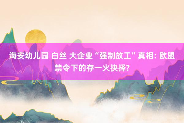 海安幼儿园 白丝 大企业“强制放工”真相: 欧盟禁令下的存一火抉择?