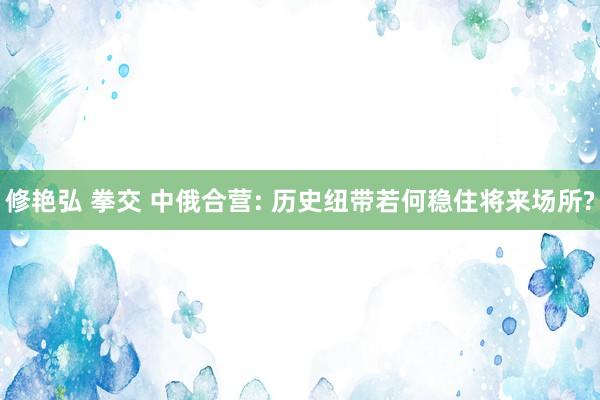 修艳弘 拳交 中俄合营: 历史纽带若何稳住将来场所?